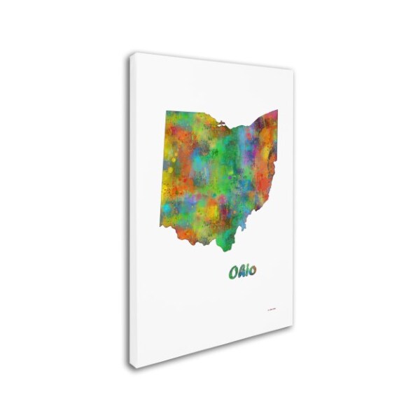 Marlene Watson 'Ohio State Map-1' Canvas Art,12x19